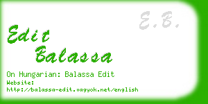 edit balassa business card
